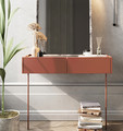 Console/Dressing Table Dresser with 2 Drawers Desin, ceramic red/nagano oak