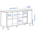 LEDAMOT Cabinet, light grey-beige, 150x42x75 cm