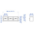BRIMNES / BURHULT TV storage combination, white, 338x41x190 cm