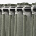 STENFRÖ Sheer curtains, 1 pair, green/with heading tape, 145x300 cm