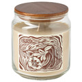 GLANSLIND Scented cndl in glass w lid/2 wicks, smoky vanilla/light beige, 70 hr