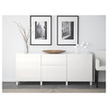 BESTÅ Storage combination with drawers, white, Selsviken high-gloss/white, 180x40x74 cm