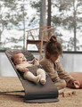 BABYBJÖRN Bouncer Bliss Cotton - Anthracite/Landscape Print + Toy Googly Eyes Black and White