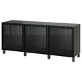 BESTÅ Storage combination with doors, dark grey/Fällsvik anthracite, 180x42x74 cm