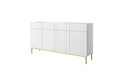 Cabinet with 4 Doors & 4 Drawers Nicole 200cm, matt white, gold legs