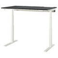 MITTZON Desk sit/stand, electric black stained ash veneer/black white, 140x80 cm