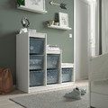 TROFAST Storage combination with boxes, white/grey-blue, 99x44x94 cm