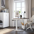 MITTZON Desk sit/stand, electric walnut veneer/white, 120x80 cm
