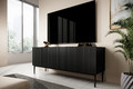 TV Cabinet Nicole 150 cm, matt black/black legs