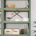 BROR Shelving unit with cabinets, grey-green/pine plywood, 170x40x190 cm