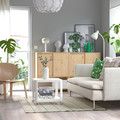 RIDSTIG Rug, flatwoven, off-white/green, 133x195 cm