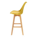 Bar Stool Norden Wood, high, PP, yellow