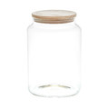 Elegant Glass Storage Container with Wooden Lid 2.9l