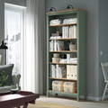 Bookcase, grey-green/light brown stained, 90x197 cm