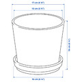 KLOTLÖNN Plant pot with saucer, in/outdoor/grey/beige, 15 cm