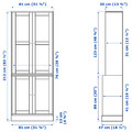 HAVSTA Storage combination w glass-doors, grey-beige, 81x47x212 cm