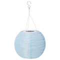 SOLVINDEN LED solar-powered pendant lamp, outdoor/globe light blue, 22 cm