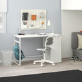 LÄRANDE Desk with pull-out storage unit, white, 120x58 cm