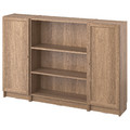 BILLY / OXBERG Bookcase combination with doors, oak effect, 160x106 cm