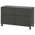 BESTÅ Storage combination w doors/drawers, dark grey/Västerviken/Stubbarp dark grey, 120x42x74 cm