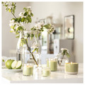 LÖVSKOGSLUND Scented candle in ceramic jar, Apple/bright beige-yellow, 25 hr
