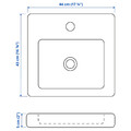 TVÄLLEN Wash-basin with water trap, white, 44x43 cm