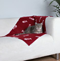 Trixie Dog Blanket 100x70cm, dark red/white fish