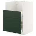 METOD / MAXIMERA Base cab f TALLSJÖN sink, white/Havstorp deep green, 60x60 cm