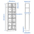 BILLY / OXBERG Bookcase with glass doors, oak effect/clear glass, 80x30x237 cm