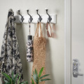 LANDKRABBA Rack with 5 hooks, white, 50 cm