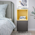 EKET Cabinet combination with legs, dark grey pale yellow/metal, 35x35x80 cm