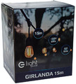 Eko-Light Outdoor Lighting Chain 15 x E27 15 m IP44, black