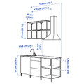 ENHET Kitchen, white, 183x63.5x222 cm