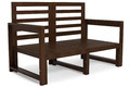 Outdoor Wooden 2-seat Sofa MALTA, dark brown/grey
