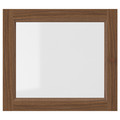 OXBERG Glass door, brown walnut effect, 40x35 cm