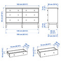 IDANÄS Bedroom furniture, set of 4, white, 160x200 cm