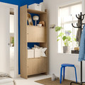 LÅDMAKARE Storage combination w sliding doors, with shelf/oak effect, 81x35x212 cm