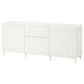 BESTÅ Storage combination with drawers, white, Sutterviken/Kabbarp white, 180x42x74 cm