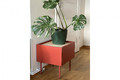 Nightstand Bedside Table Desin, ceramic red/nagano oak