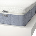 VALEVÅG Mattress and mattress pad, medium firm light blue/Nisseholm white, 90x200 cm