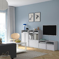 SPIKSMED TV storage combination, light grey, 234x32x96 cm