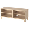 BESTÅ TV bench, white stained oak