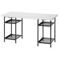 LAGKAPTEN / SPÄND Desk, white/black, 140x60 cm