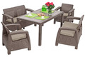 Outdoor Dining Furniture Set CORFU FIESTA II, cappuccino