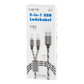 LogiLink USB2.0 cable, A/M to micro-USB + USB-C, 1.2m