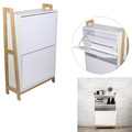 Shoe Cabinet Copenhagen, white/natural