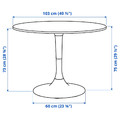 DOCKSTA / LIDÅS Table and 4 chairs, white white/white white, 103 cm