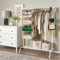 PURRPINGLA Hanging storage w 4 compartments, textile/beige, 36x45x92 cm