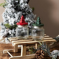 Christmas Tree-Shaped Glass Jar, red
