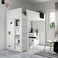 SMÅSTAD Loft bed, white with frame/with desk with 4 drawers, 90x200 cm